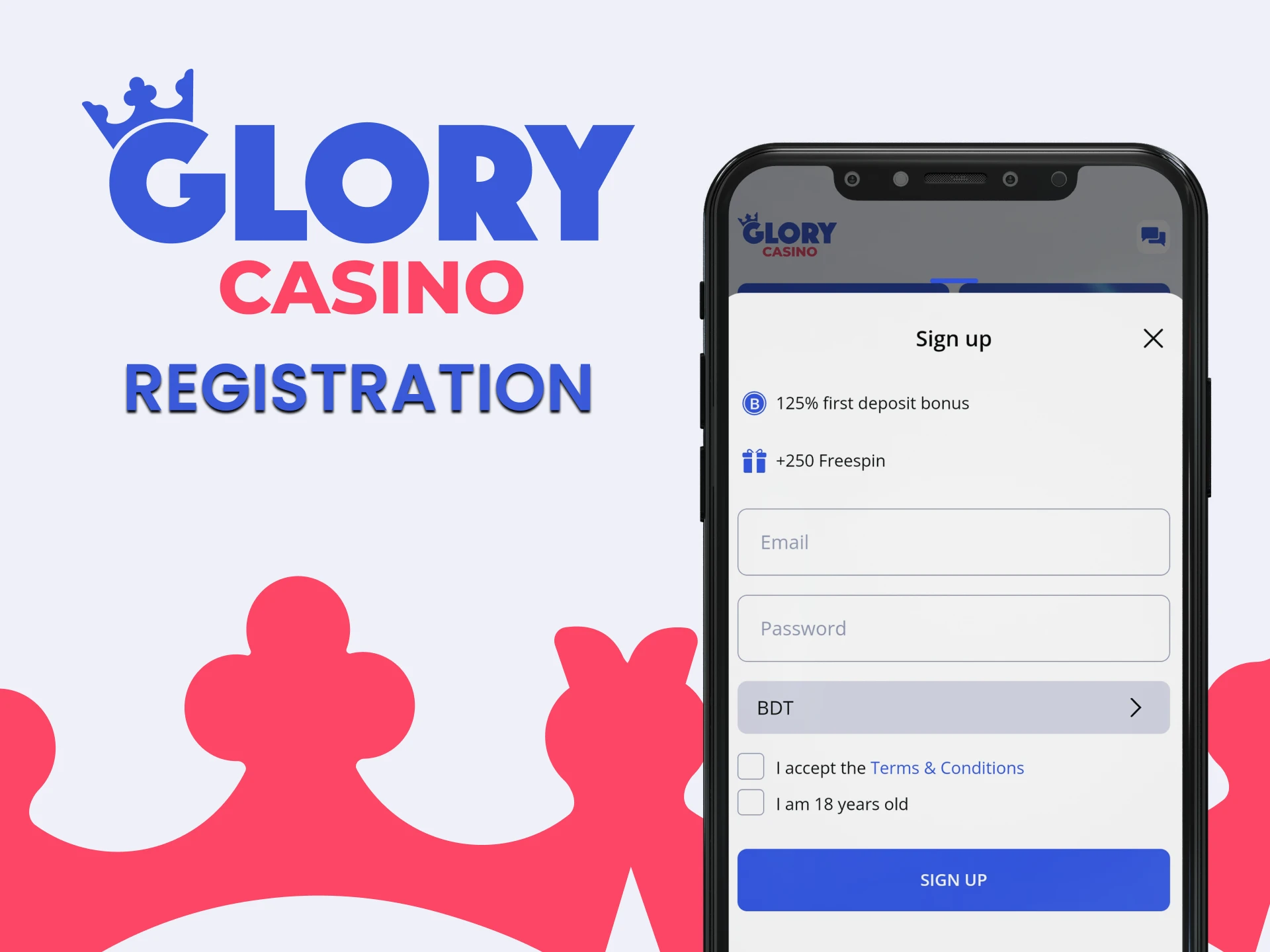 You can register in the Glory application.