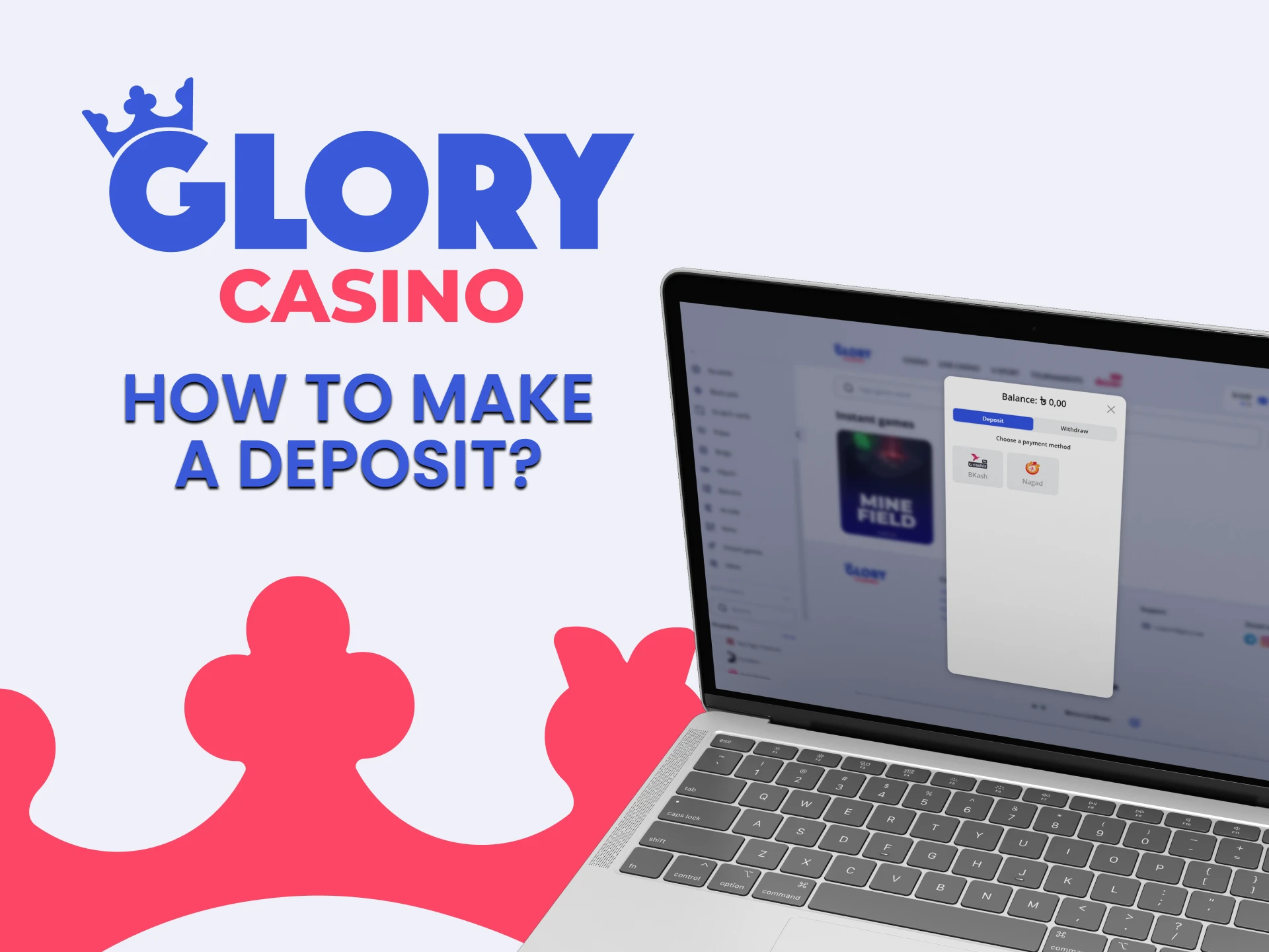 Choose your method of replenishing funds on Glory.