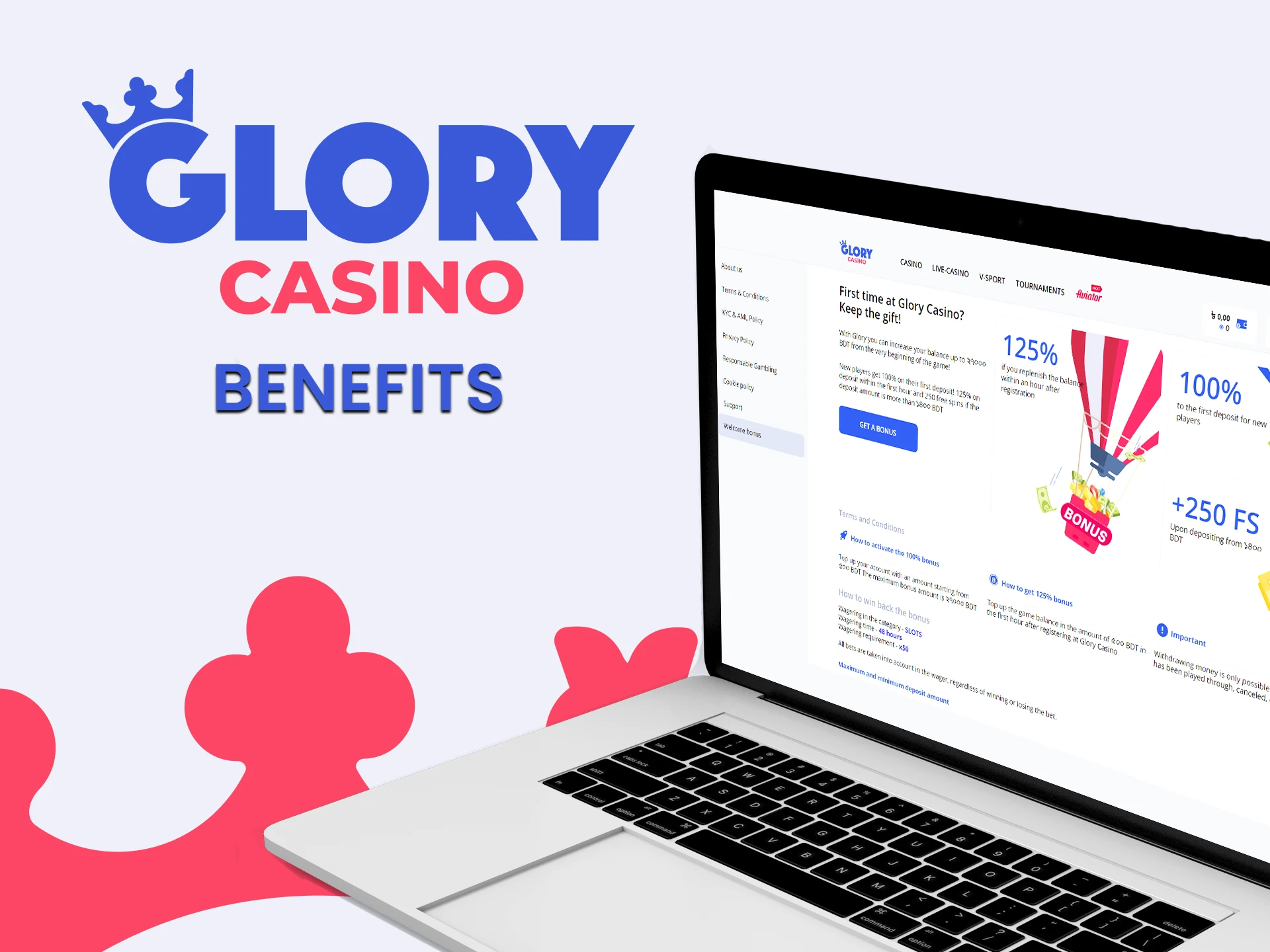 We will tell you about the advantages of Glory Casino.