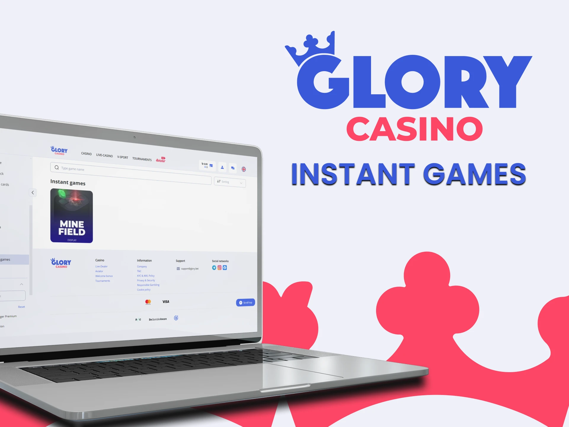 Play instant games with Glory Casino.