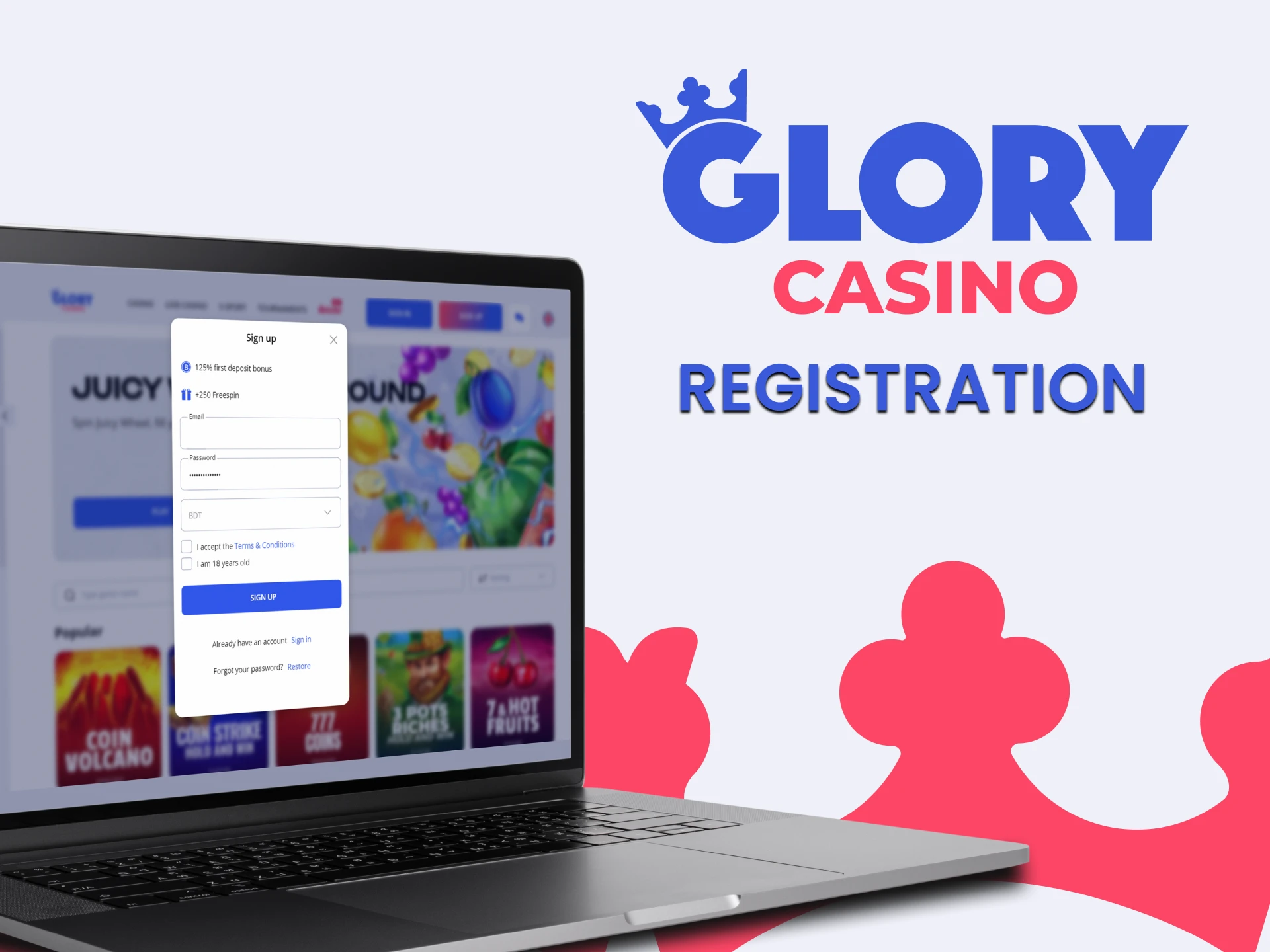 Register at Glory Casino.